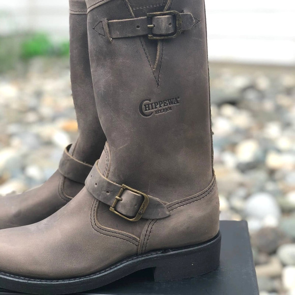 Chippewa 11" Grey Crazy Horse Ladies Engineer Boot - Picture 5 of 12